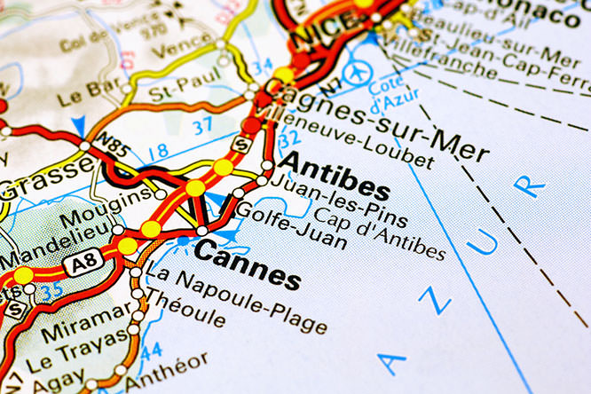 Map of Cote d Azur