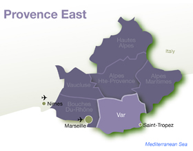 Map of Provence East